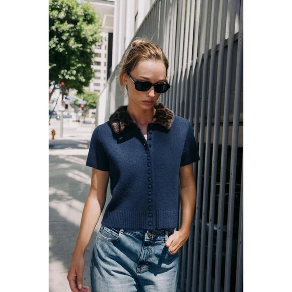 ZARA ANIMAL PRINT COLLAR CARDIGAN - Picture 1 of 9